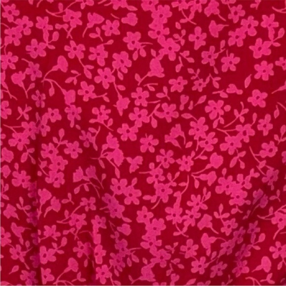 🆕J. Crew-Red & Pink V-Neck Floral Ruffled Faux Wrap Dress NWT, Size 6, lined - Picture 8 of 10